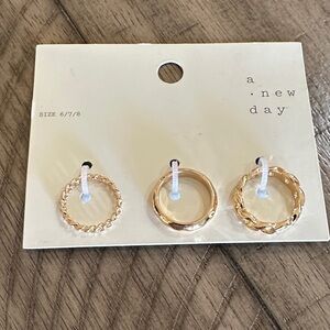 A New Day Trio of Gold Rings